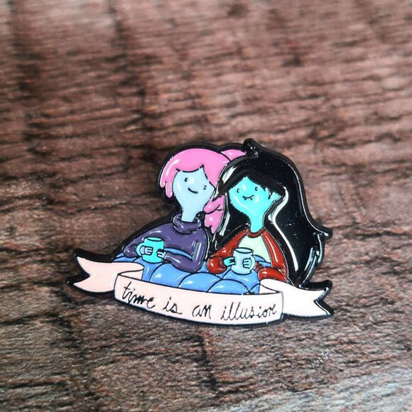 Adventure Time Pin Marceline Princess Bubblegum Time is an illusion - Picture 1 of 3